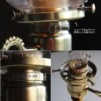 アンティーク真鍮製テーブルライト卓上照明｜USA結晶模様のプレスガラス六角シェード&GE社製ソケット