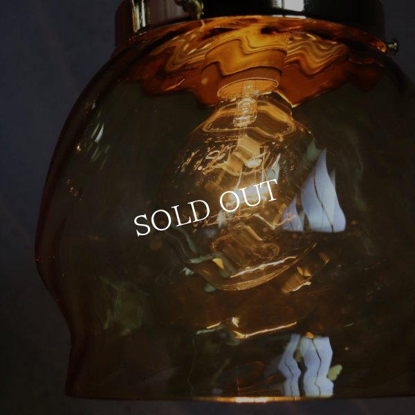 アンティーク照明｜ヴィンテージアンバーシェード付ブラケットライト