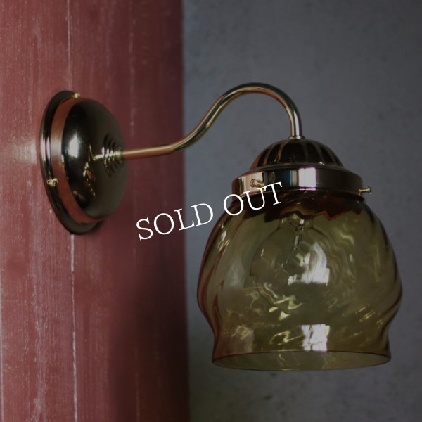 アンティーク照明｜ヴィンテージアンバーシェード付ブラケットライト