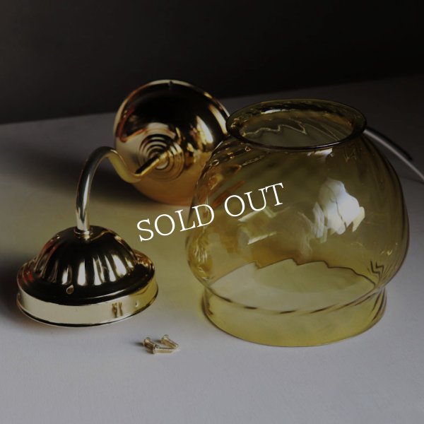 アンティーク照明｜ヴィンテージアンバーシェード付ブラケットライト