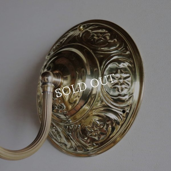 アンティーク照明｜ヴィンテージ金彩アンバーガラスシェードのブラケットライト