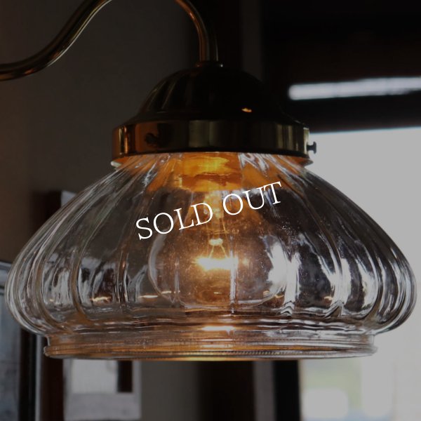 USAヴィンテージオニオンシェイプガラスシェード付ブラケットライト｜アンティーク壁掛け照明