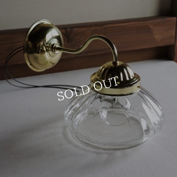 USAヴィンテージオニオンシェイプガラスシェード付ブラケットライト｜アンティーク壁掛け照明