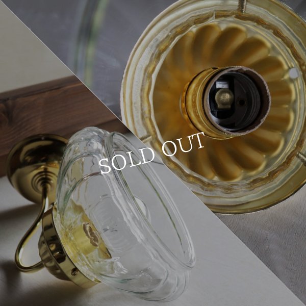 USAヴィンテージオニオンシェイプガラスシェード付ブラケットライト｜アンティーク壁掛け照明