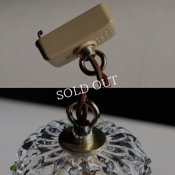 アンティーク照明｜ミニシャンデリアペンダントライト｜グリーン緑