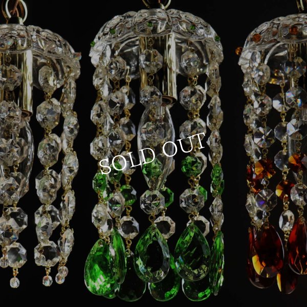 アンティーク照明｜ミニシャンデリアペンダントライト｜グリーン緑