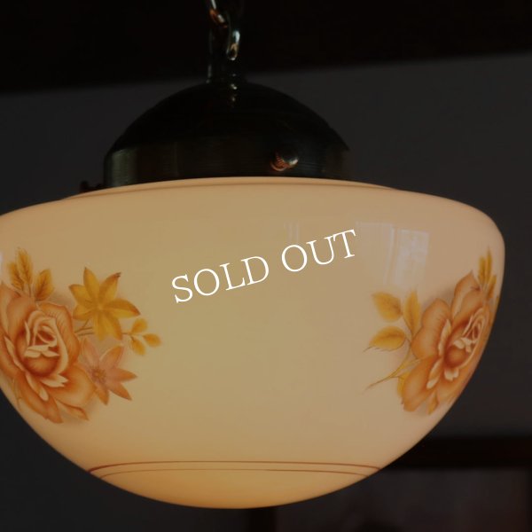 アンティーク吊下げ照明薔薇｜USAヴィンテージペンダントライト・ローズオーロラシェード