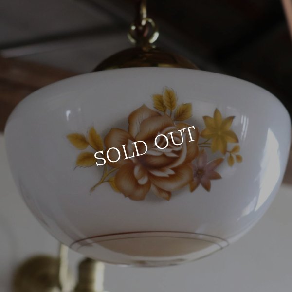 アンティーク吊下げ照明薔薇｜USAヴィンテージペンダントライト・ローズオーロラシェード