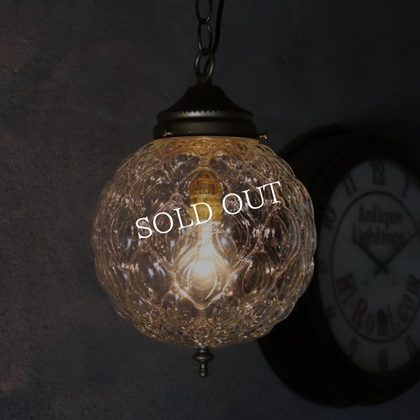 アンティーク照明｜USAヴィンテージミッドセンチュリーガラスペンダントライト天井照明