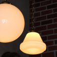 アンティーク照明｜ミルクガラス円錐型ハンギングランプ・ペンダントライト・天井照明