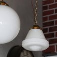 アンティーク照明｜ミルクガラス円錐型ハンギングランプ・ペンダントライト・天井照明