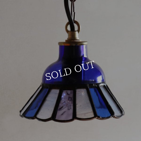 画像16: 【コバルトブルー・青系】ステンドグラスミニペンダントライト花型｜吊下げ照明・天井照明 (16)