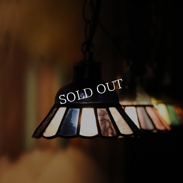 画像8: 【コバルトブルー・青系】ステンドグラスミニペンダントライト花型｜吊下げ照明・天井照明 (8)