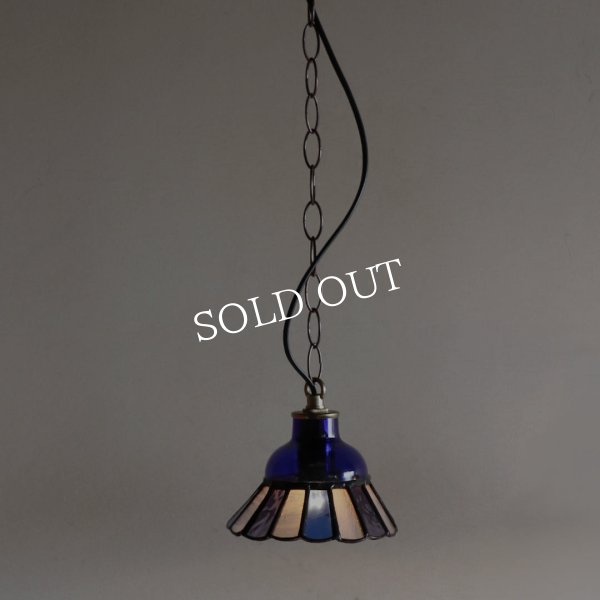 画像10: 【コバルトブルー・青系】ステンドグラスミニペンダントライト花型｜吊下げ照明・天井照明 (10)