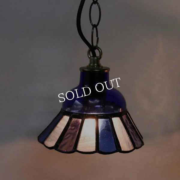 画像12: 【コバルトブルー・青系】ステンドグラスミニペンダントライト花型｜吊下げ照明・天井照明 (12)