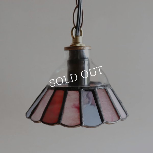 画像14: 【ピンク・青系】ステンドグラスミニペンダントライト花型｜吊下げ照明・天井照明 (14)
