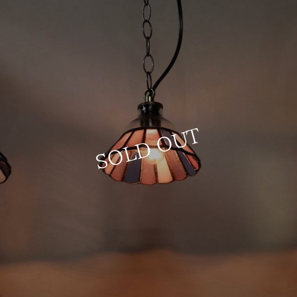 画像8: 【ピンク・青系】ステンドグラスミニペンダントライト花型｜吊下げ照明・天井照明 (8)