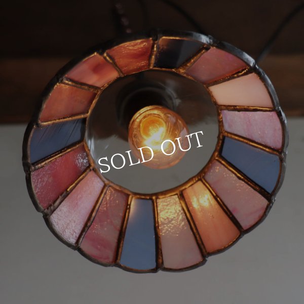 画像10: 【ピンク・青系】ステンドグラスミニペンダントライト花型｜吊下げ照明・天井照明 (10)