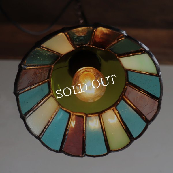 画像3: 【モスグリーン・緑系】ステンドグラスミニペンダントライト花型｜吊下げ照明・天井照明 (3)