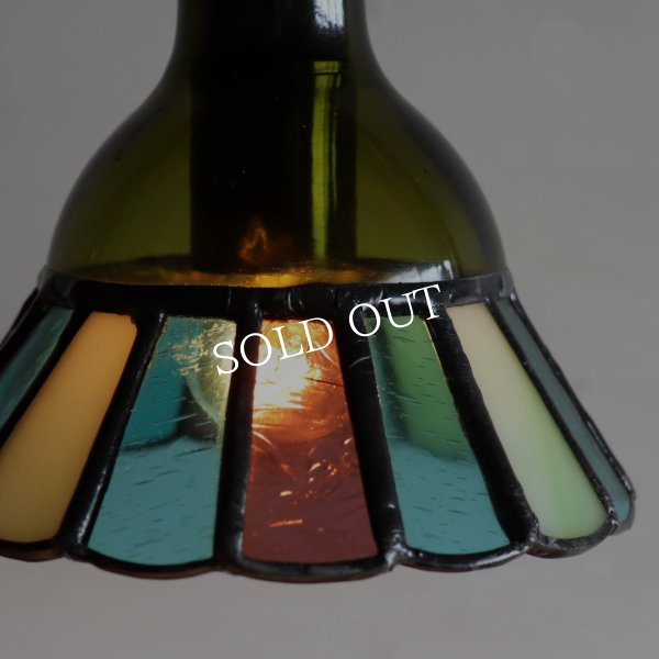 画像11: 【モスグリーン・緑系】ステンドグラスミニペンダントライト花型｜吊下げ照明・天井照明 (11)