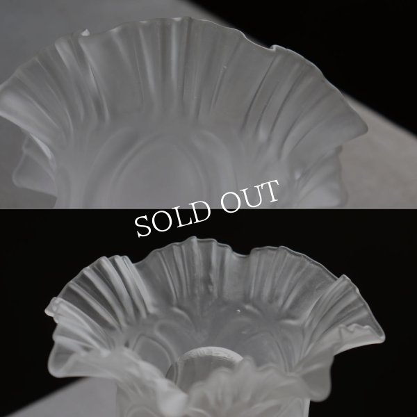 アンティーク卓上照明｜USAヴィンテージフリルガラスシェード真鍮製テーブルライト