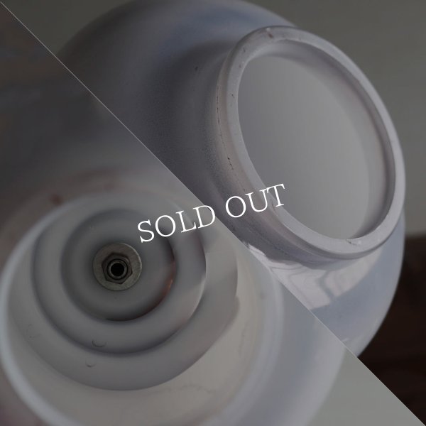 ミルクガラスブルーローズテーブルライト｜アンティーク卓上照明/青薔薇/水色/USAヴィンテージ