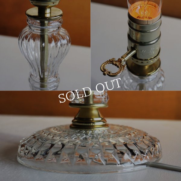 アンティーク卓上照明｜プレスカットガラスのヴィンテージテーブルライト