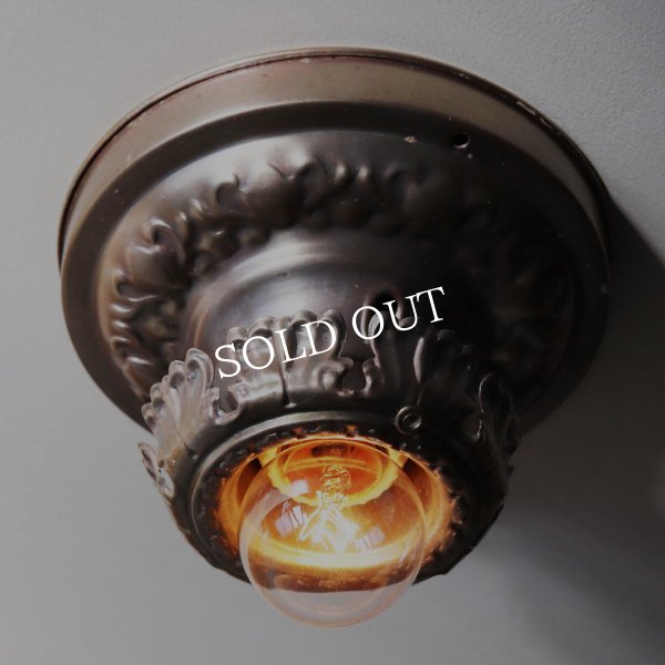 【天井直付け】USAアンティーク照明アールデコシーリングライトB｜天井照明