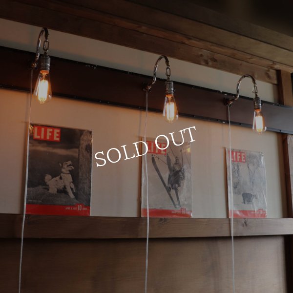 【チェーン付S字横型】【取付け工事不要】インダストリアルブラケットライト｜工業系シンプル壁面照明