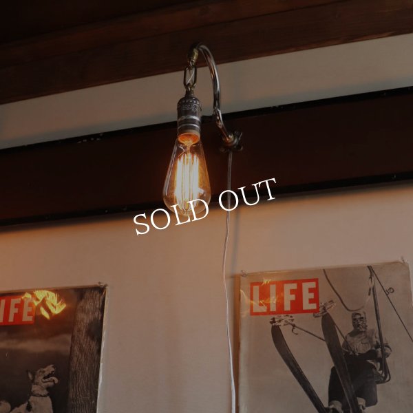 【チェーン付S字横型】【取付け工事不要】インダストリアルブラケットライト｜工業系シンプル壁面照明