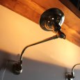 ヴィンテージミニシェード付き真鍮製インダストリアルブラケットライト｜工業系壁掛け照明