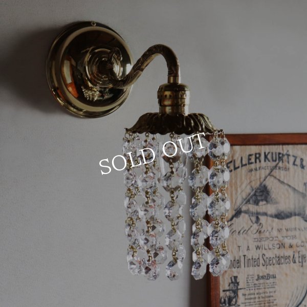 【要電気工事】【1点もの】USAヴィンテージミニシャンデリアブラケットライト壁掛け照明・植物柄｜アンティーク照明