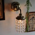 【要電気工事】【1点もの】USAヴィンテージミニシャンデリアブラケットライト壁掛け照明・植物柄｜アンティーク照明