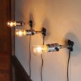 【電気工事不要】USAヴィンテージソケットミニブラケットライト銀色｜インダストリアル壁面照明シルバー