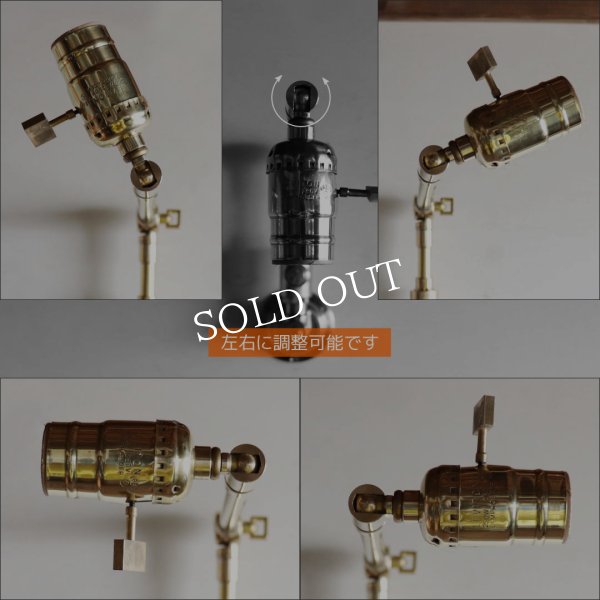 【要電気工事】USAヴィンテージ真鍮製スウィングアーム自在金具付きブラケットライト｜インダストリアル壁掛け照明