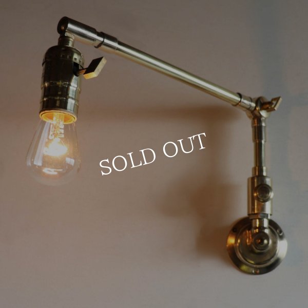 【要電気工事】USAヴィンテージ真鍮製スウィングアーム自在金具付きブラケットライト｜インダストリアル壁掛け照明