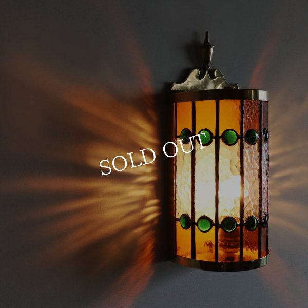 【要電気工事・取付工事】USAヴィンテージリメイク照明｜ステンドグラスシェードブラケットライト｜アンティーク壁掛け照明