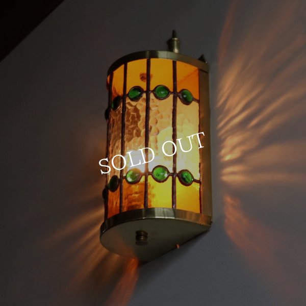 【要電気工事・取付工事】USAヴィンテージリメイク照明｜ステンドグラスシェードブラケットライト｜アンティーク壁掛け照明