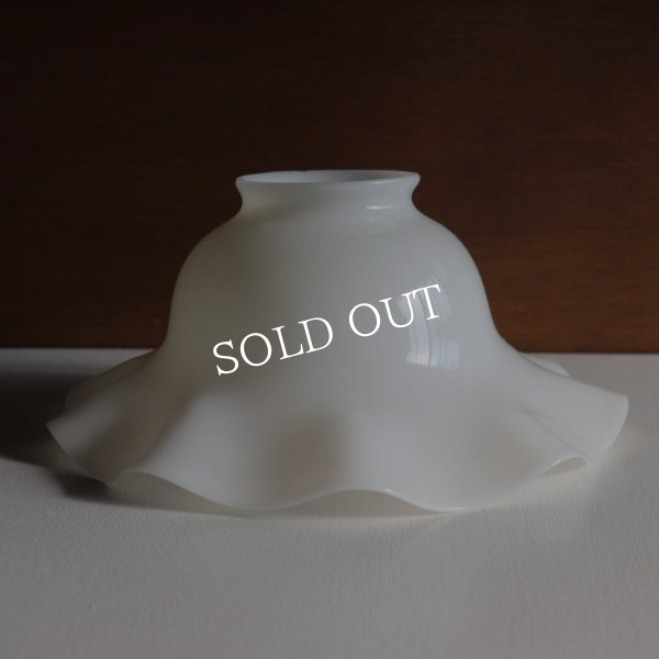 USAヴィンテージミルクガラスフリルシェードペンダントライト|乳白吊下げ天井照明