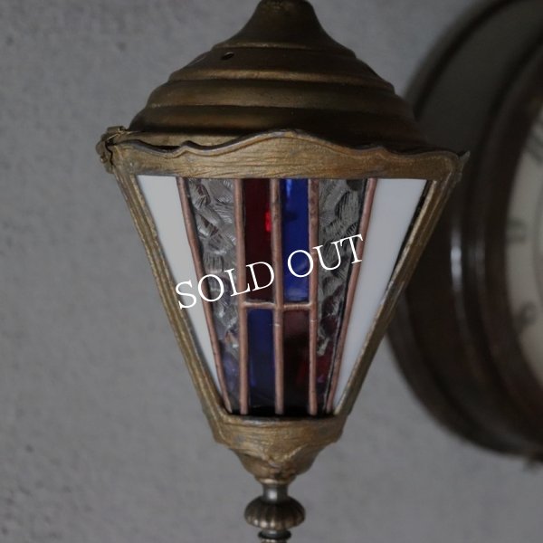 【ステンドグラス照明】【電気工事不要】USAヴィンテージステンドグラス1灯ペンダントライト星条旗カラー