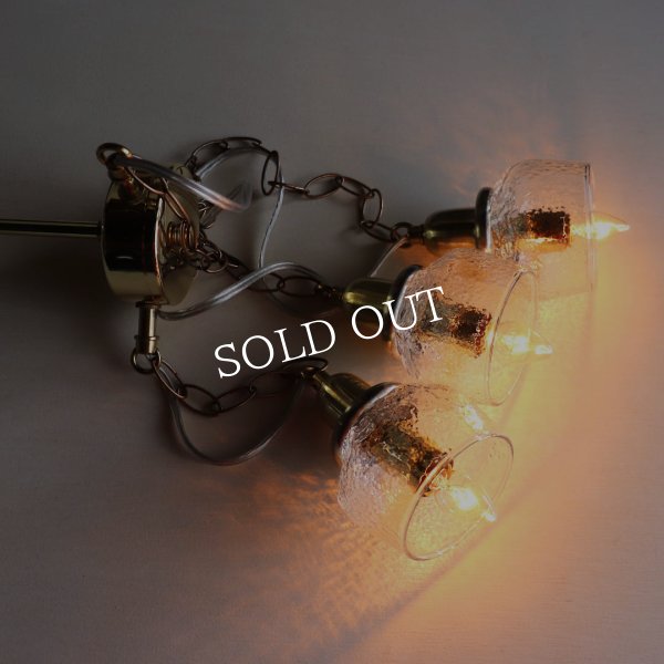 3灯ガラスペンダントライト天井照明A｜ミニガラスシェードスワッグランプ