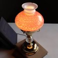 USAヴィンテージマーブルクランベリーのミルクガラスシェードテーブルライト｜アンティーク卓上照明