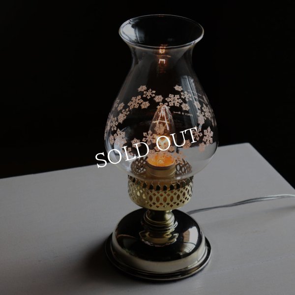 USAヴィンテージ卓上照明｜1980年パイレックスハリケーンランプ型テーブルライト｜PYREXチムニー