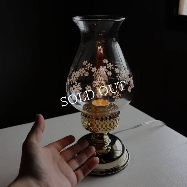 USAヴィンテージ卓上照明｜1980年パイレックスハリケーンランプ型テーブルライト｜PYREXチムニー