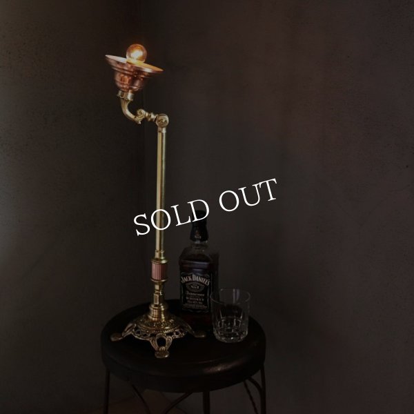 画像10: USAヴィンテージ真鍮＆銅製ファーマシーランプ｜コロニアルテーブルライト角度調整付き卓上照明 (10)