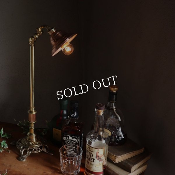 画像11: USAヴィンテージ真鍮＆銅製ファーマシーランプ｜コロニアルテーブルライト角度調整付き卓上照明 (11)