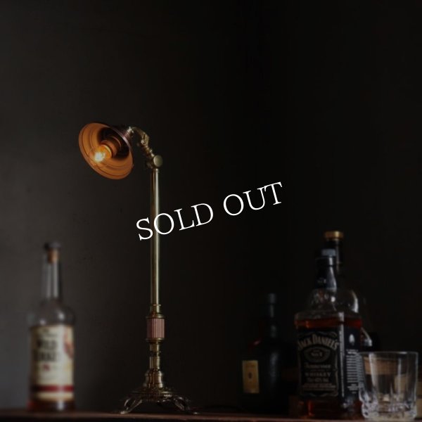 画像12: USAヴィンテージ真鍮＆銅製ファーマシーランプ｜コロニアルテーブルライト角度調整付き卓上照明 (12)