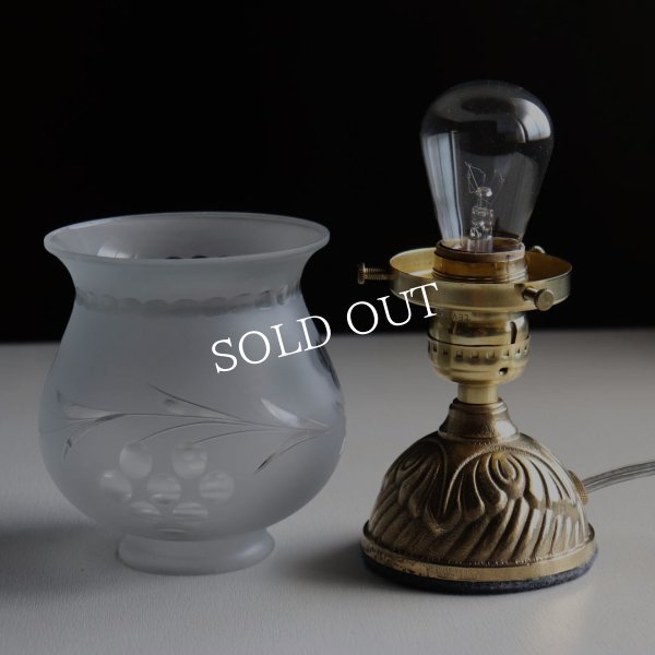 USAヴィンテージカットグラスシェードミニテーブルライト｜卓上照明ドーム型アンティーク