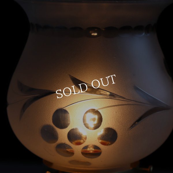 USAヴィンテージカットグラスシェードミニテーブルライト｜卓上照明ドーム型アンティーク