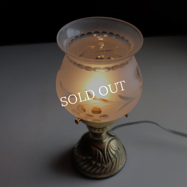 USAヴィンテージカットグラスシェードミニテーブルライト｜卓上照明ドーム型アンティーク